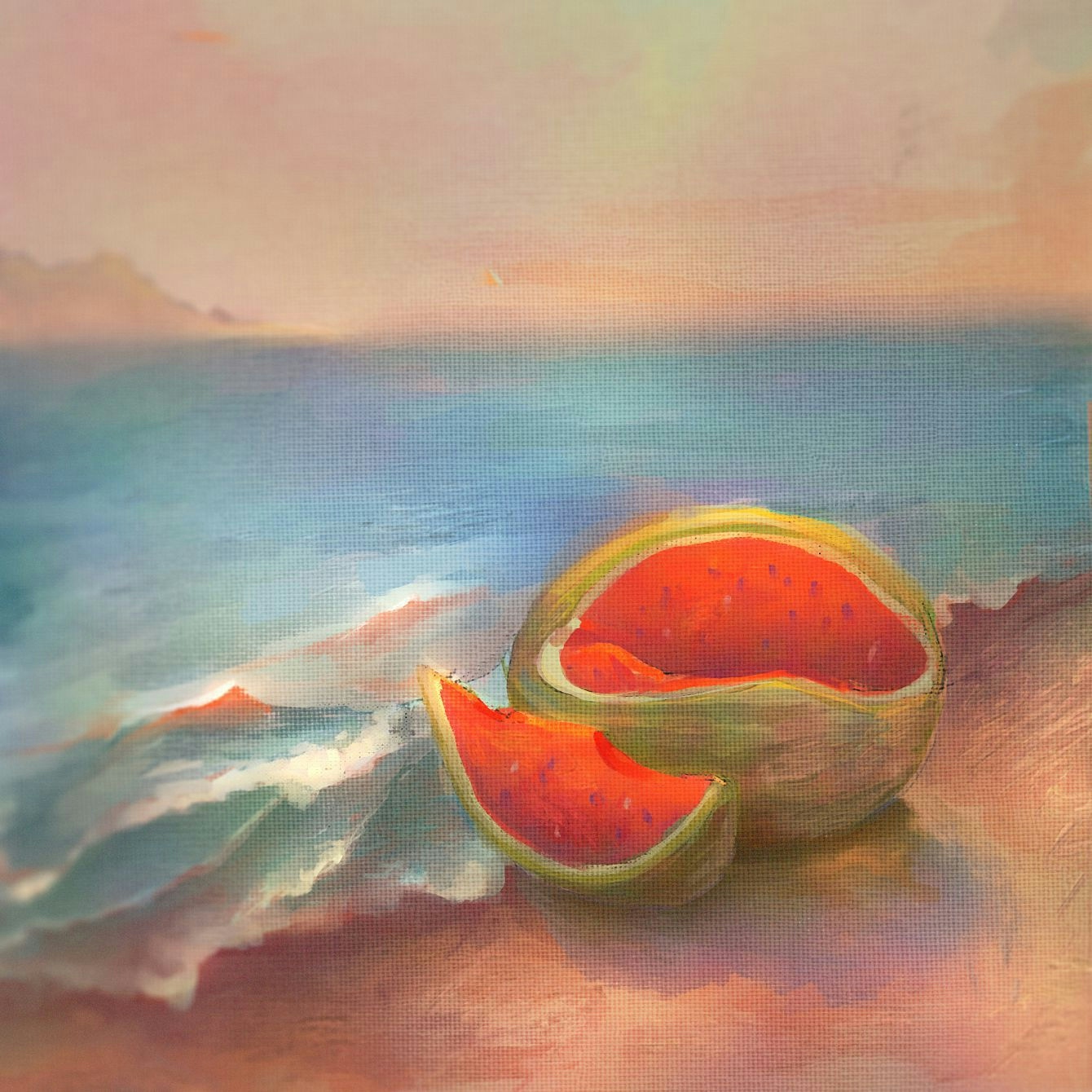 Watermelon in the beach