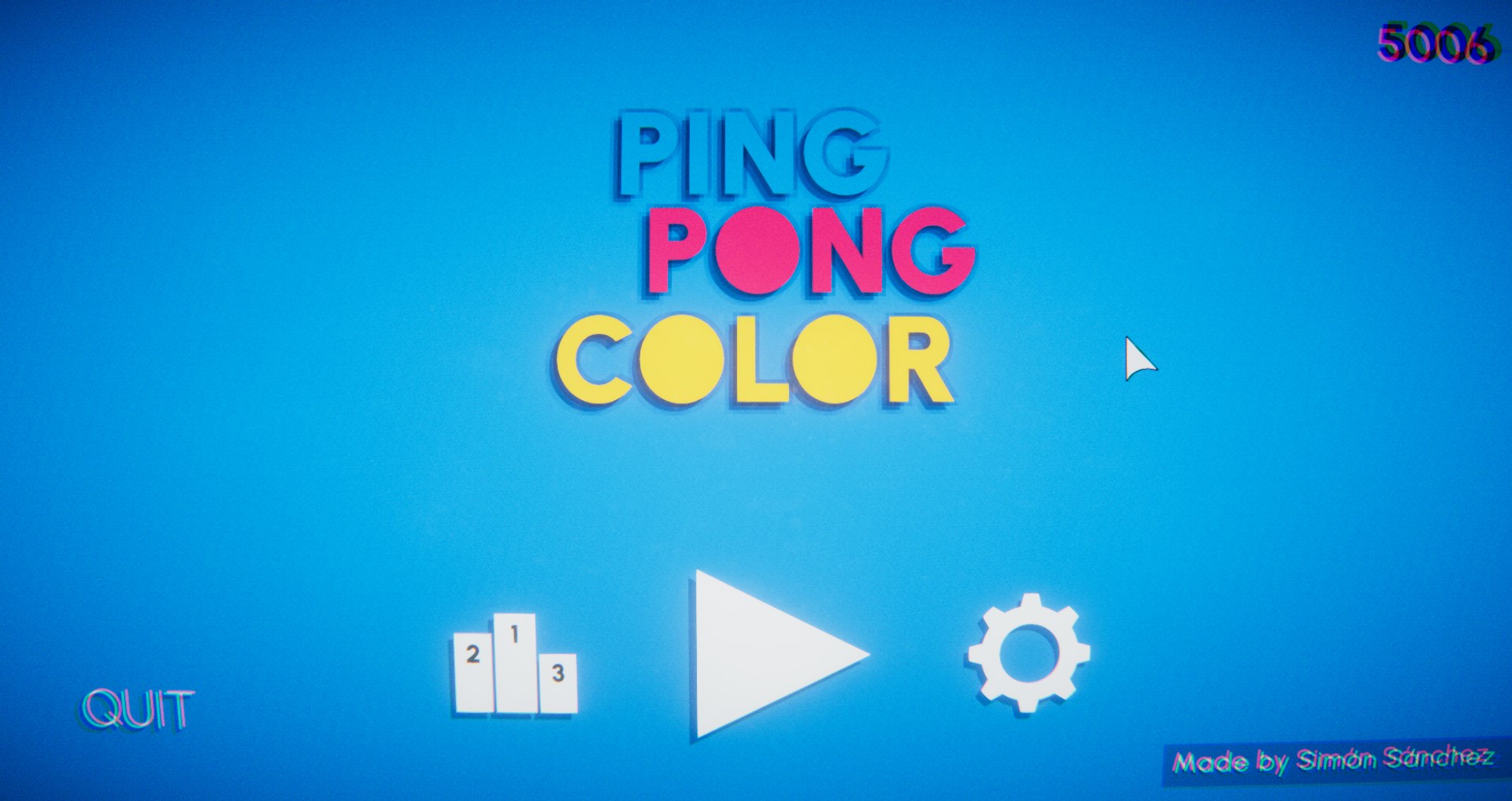 Main Menu of Ping Pong Color